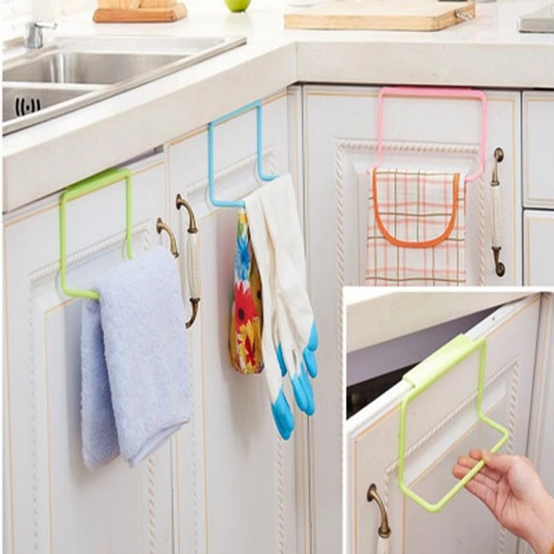 

Kitchen Organizer Towel Rack Towel Holder Hanging Holder Storage Rack Cupboard Cabinet Door Hooks Hanger for Bathroom Kitchen