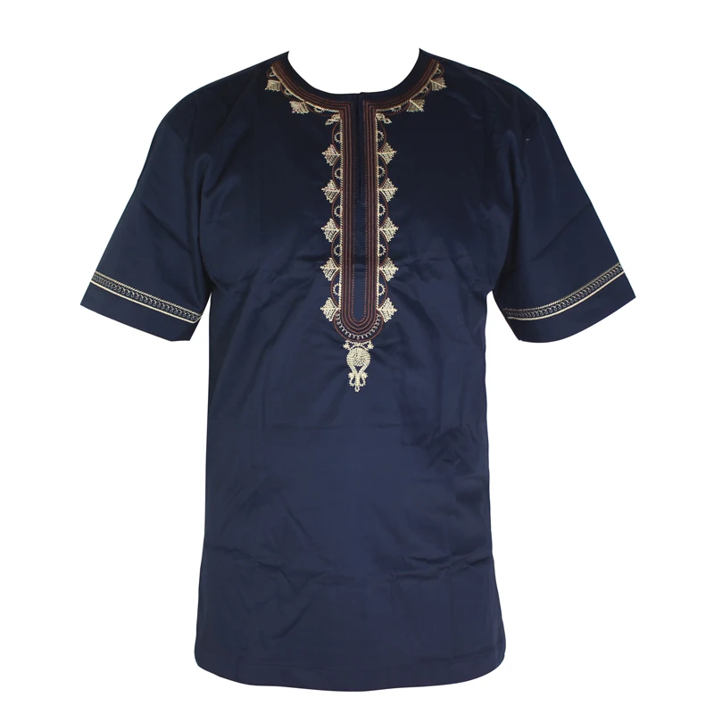 

Dashiki Fashion Men`s Short Tunic Africa Embroidery Tops African Clothes African Bazin Dress Kaftan