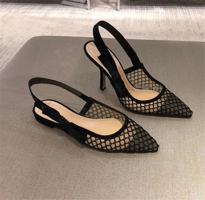 

2019 Women Lace Pumps 6.5CM Stiletto High Heel Bowknot Cut-outs Breathable Heels Wedding Dress Shoes Pointed Toe Slip-on pumps