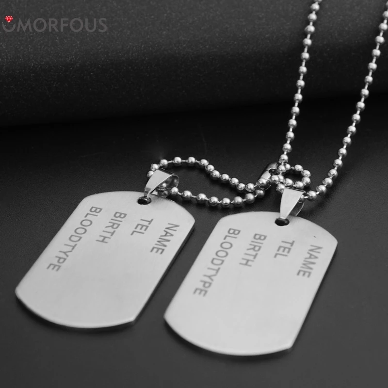 10 Set/Lot Military Tag necklace Korean Jewelry men 's necklace