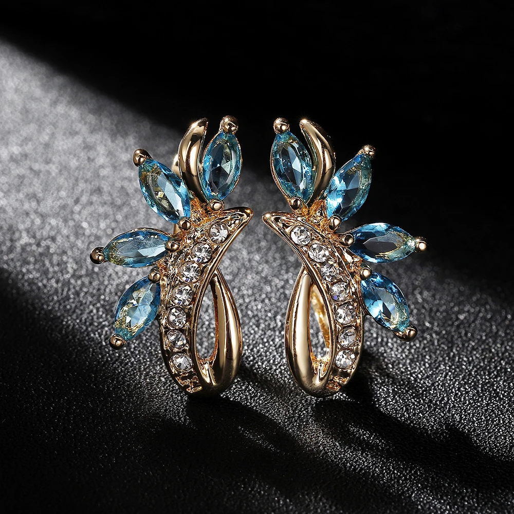 Hanreshe Mini Blue Green Earring Horse Natural Zircon Stud Earrings Wedding Party Gothic Cute Jewelry Crystal Women Gift stud earrings