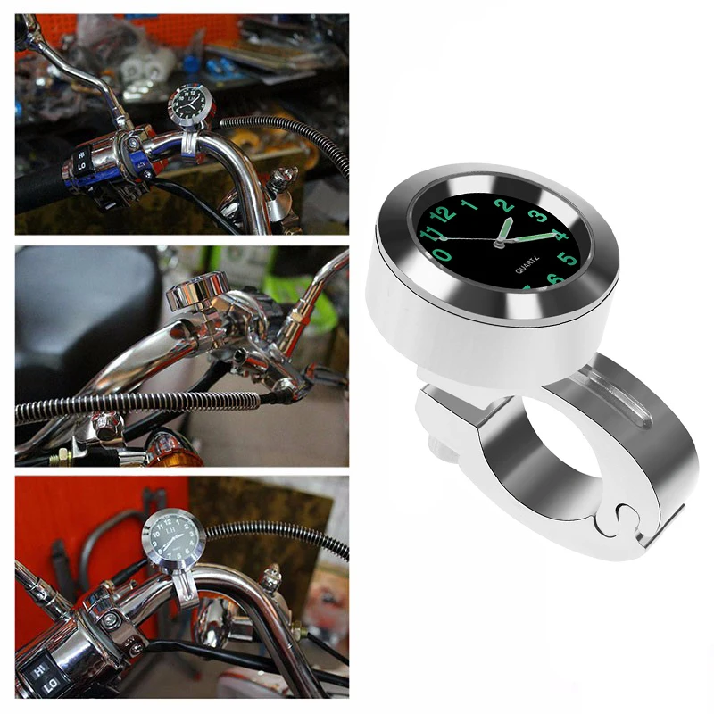 Black/White Bicycle Motorcycle Handlebar Quartz Clock Watch For