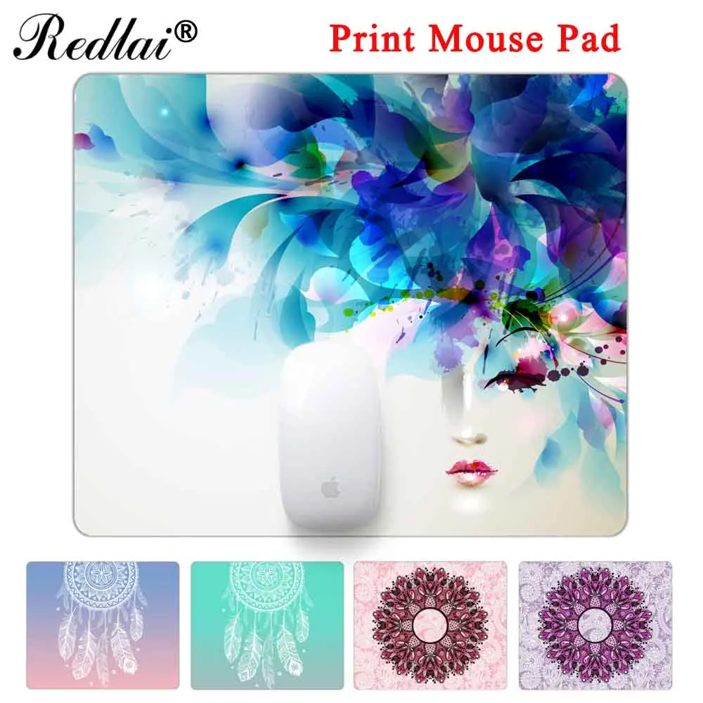 

Redlai Rubber Gaming Mouse Pad Paisley Seamless Flower Print Laptop Mouse Mat Small Size Mouse Notebook Computer Mousepad