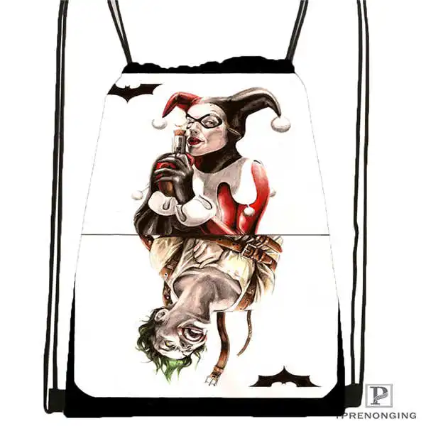 Custom joker-batman-card походная сумка на шнурке милый рюкзак для детей(черная спинка) 31x40 см#2018612-01-(2