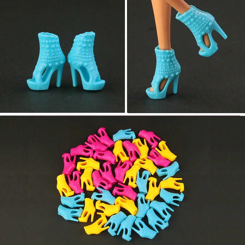 

2019 New Arrival yellow Doll shoes Fashion High-heeled shoes for barbie doll 3 color available Free shipping