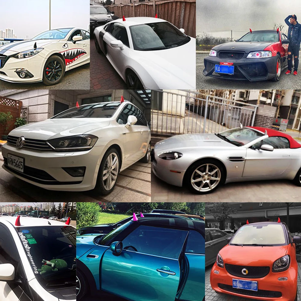 1 PC Lucu Sedikit Setan Tanduk Iblis 3D Mobil Stiker Dan Decals