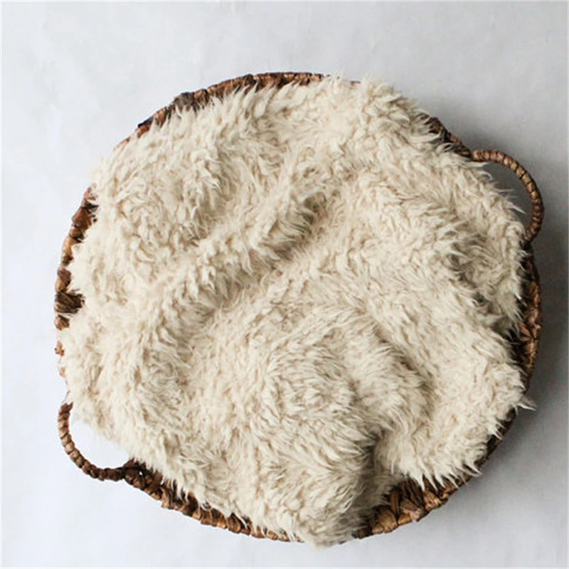 

Faux Fur Photograph Prop Blanket Infant Sleeping Swaddle Soft Blanket