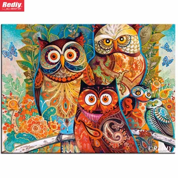 

Diamond Embroidery DIY Diamond Painting Colorful Owl Pictures Diamond Mosaic Needlework Diamond Picture Home Decor Canvas Gift