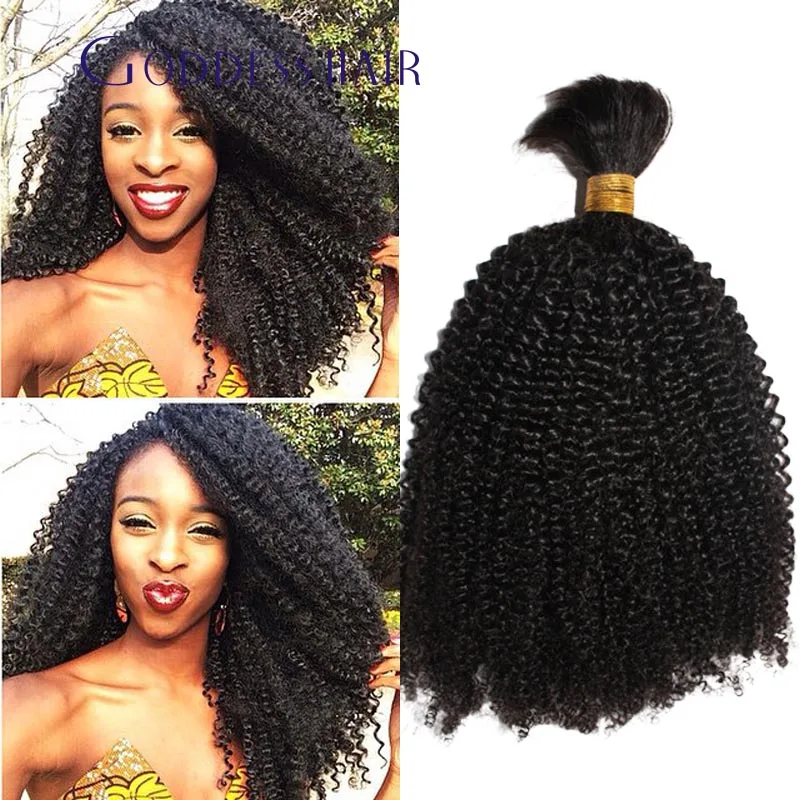 Brazilian Virign Kinky Curly Human Braiding Hair Bulk 100g Piece Top Quality Afro Kinky Curly Human Hair Extension No Weft Hair Extension Human Hair Hair Straightener Curly Hairhair Loss Hair Color Aliexpress