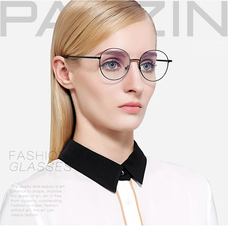 PARZIN винтажная круглая оправа для очков женские металлические очки оправа мужские Оптические оправа для очков с чехлом черный 5070