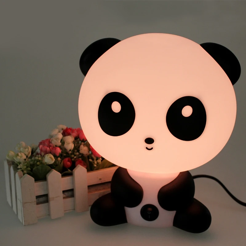 Creative Panda Night Lamp Warm Plug Nightlight Valentine's Day Gift Bedroom Bedside Lamp Baby Cartoon Pet LED Light for Children (1)