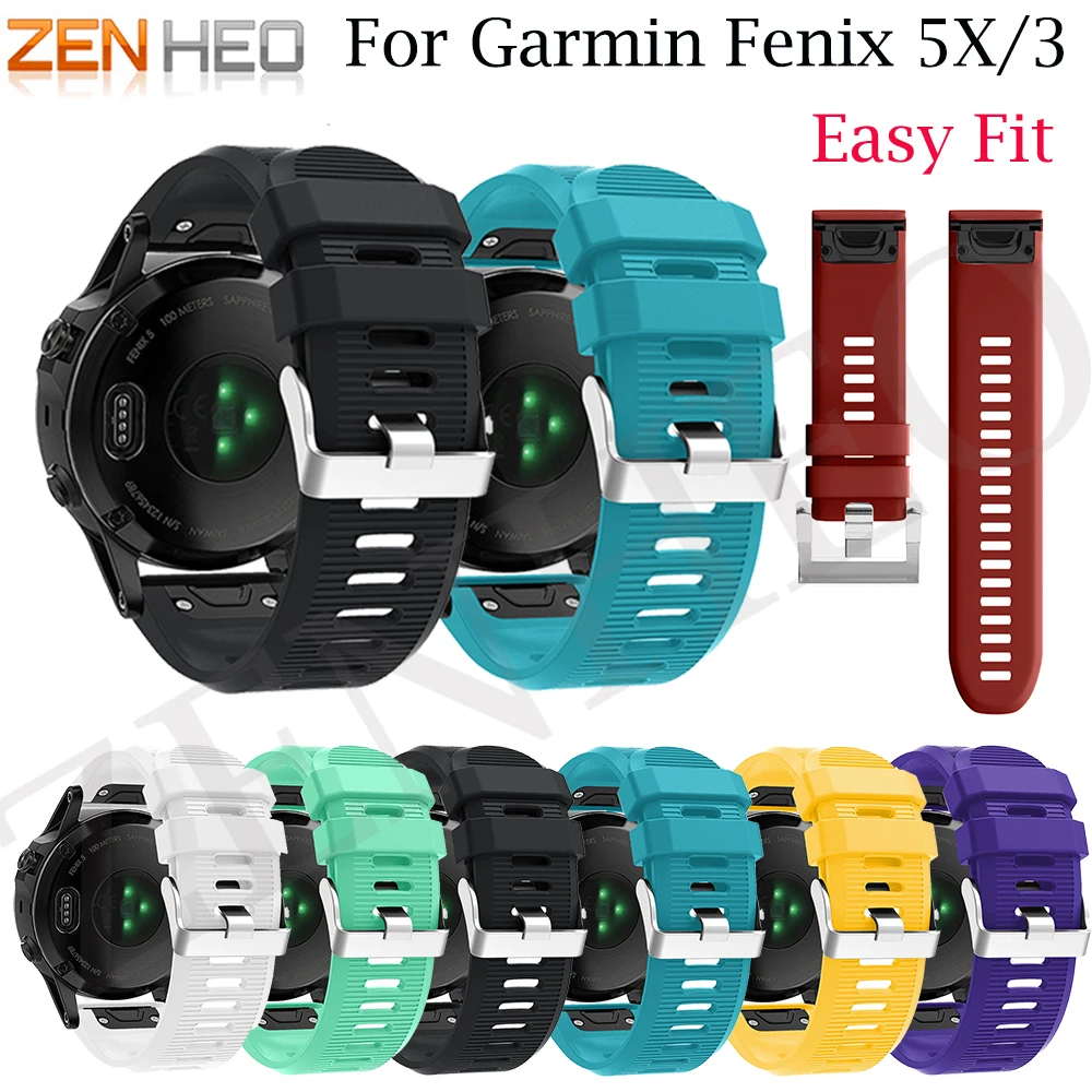 26 мм ремешок для наручных часов Garmin Fenix 5X Смарт часы быстросъемный силиконовый 3HR/3