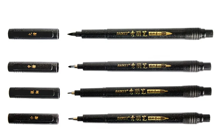 6 шт. кисточка для китайской каллиграфии ручка эскизный карандаш маркер ручка Рисование маркером ручка с 2 чернилами офисные школьные принадлежности