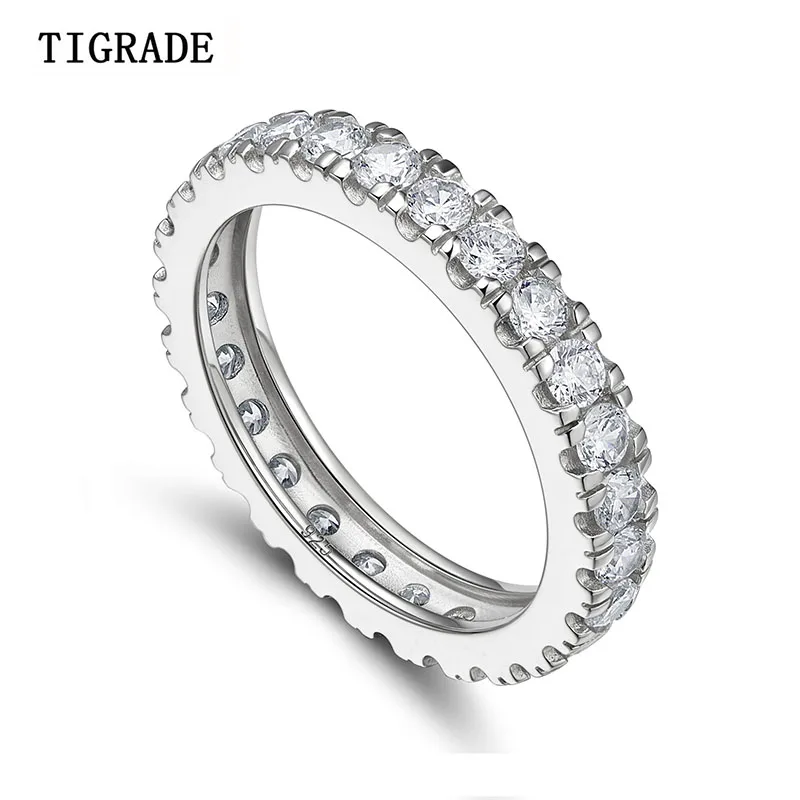 TIGRADE, женские обручальные кольца, 925 пробы, серебряное кольцо, обручальные кольца для женщин, блестящее кольцо с кубическим цирконием, Anillos Mujer
