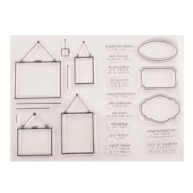 

VYUTXA Frame Words Clear Stamps Scrapbook Paper Craft Clear stamp scrapbooking