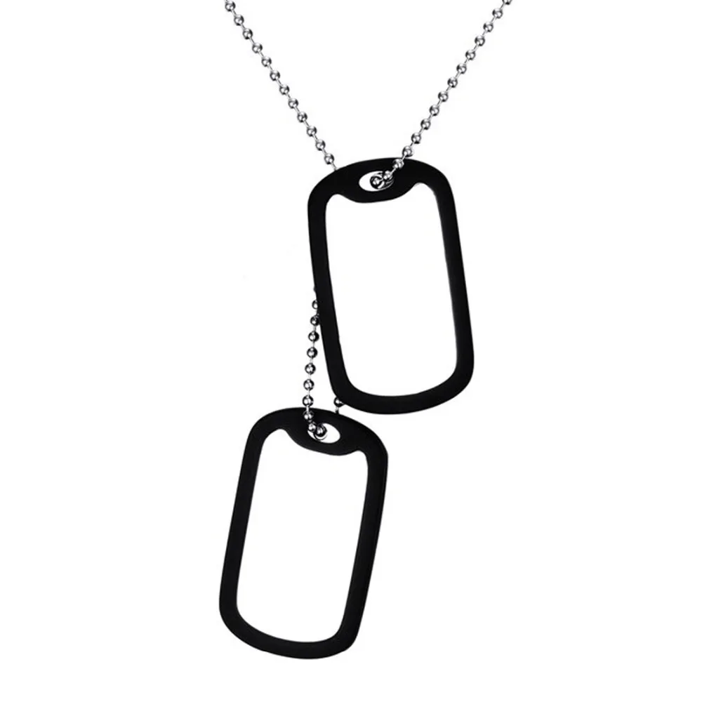 Army Tags Necklace Stainless Steel Double Dog Tag Necklace Pendant ID