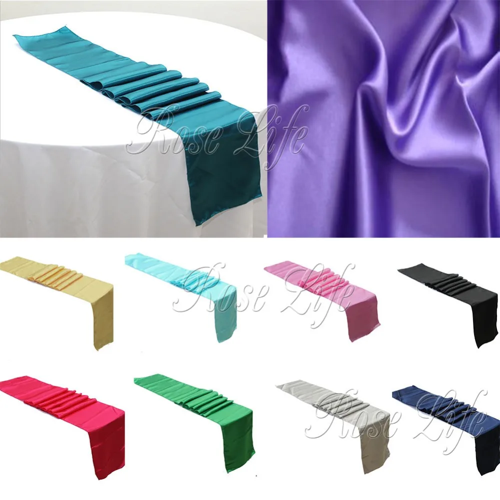 Teal Bue атласный настольный бегун 12 &quotx 108&quot Свадебные банкетные украшения|party