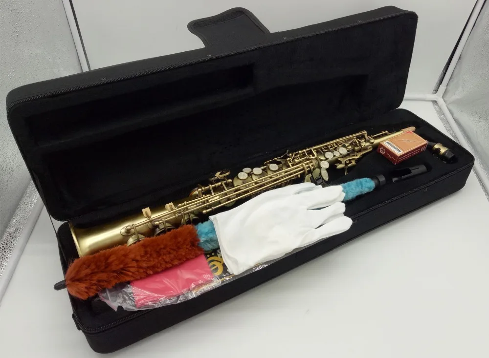 

French Soprano Saxophone R54 Bronze Sax Soprano Musical Instruments Professional R54 Antique Copper Simulation Included Case