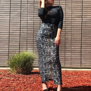 

Lace Skirt Faldas Mujer Moda 2019 Spring Arabic Muslim Women High Waist Pencil Bodycon Long Skirts Womens Jupe Femme Clothes