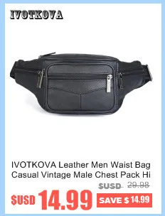Ivotkova Разделение кожа Для мужчин талии пакет моды деньги телефон сумка Повседневное высокое качество Для мужчин с поясом Сумки Прямая