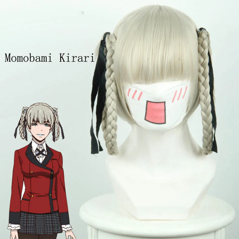 Comprar Kakegurui jugador compulsivo Mary Saotome Momobami Kirari jabami yumeko cabello sintético pelucas de cosplay + peluca Cap