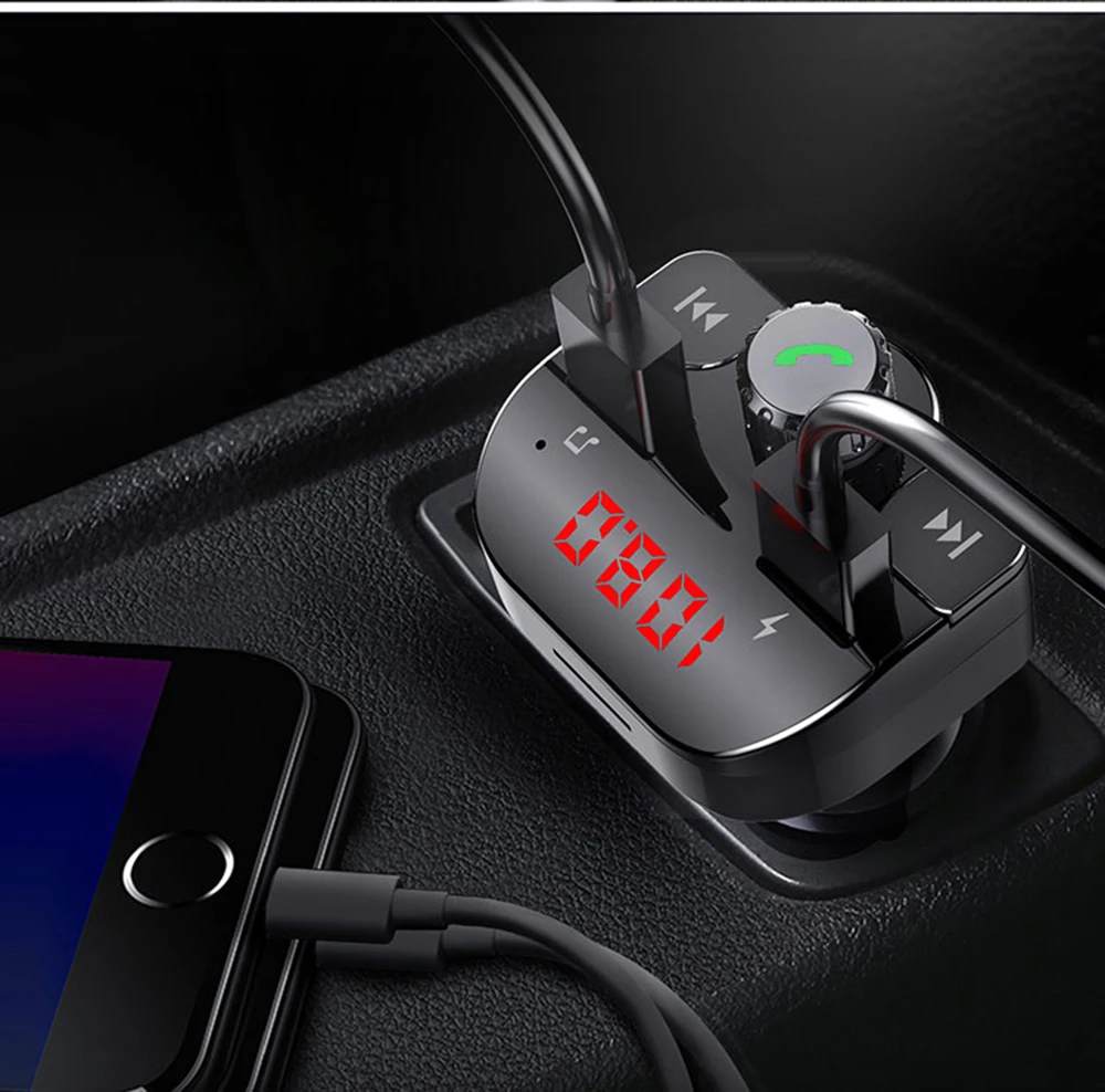 VR робот Bluetooth 4,2 автомобильный аудио MP3 плеер Handsfree автомобильный комплект мини двойной USB быстрое зарядное устройство беспроводной fm-передатчик модулятор