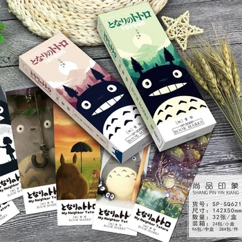 

32 pcs/pack My neighbor Totoro book marks Cartoon paper bookmark Stationery office accessories School supplies marcador 6392