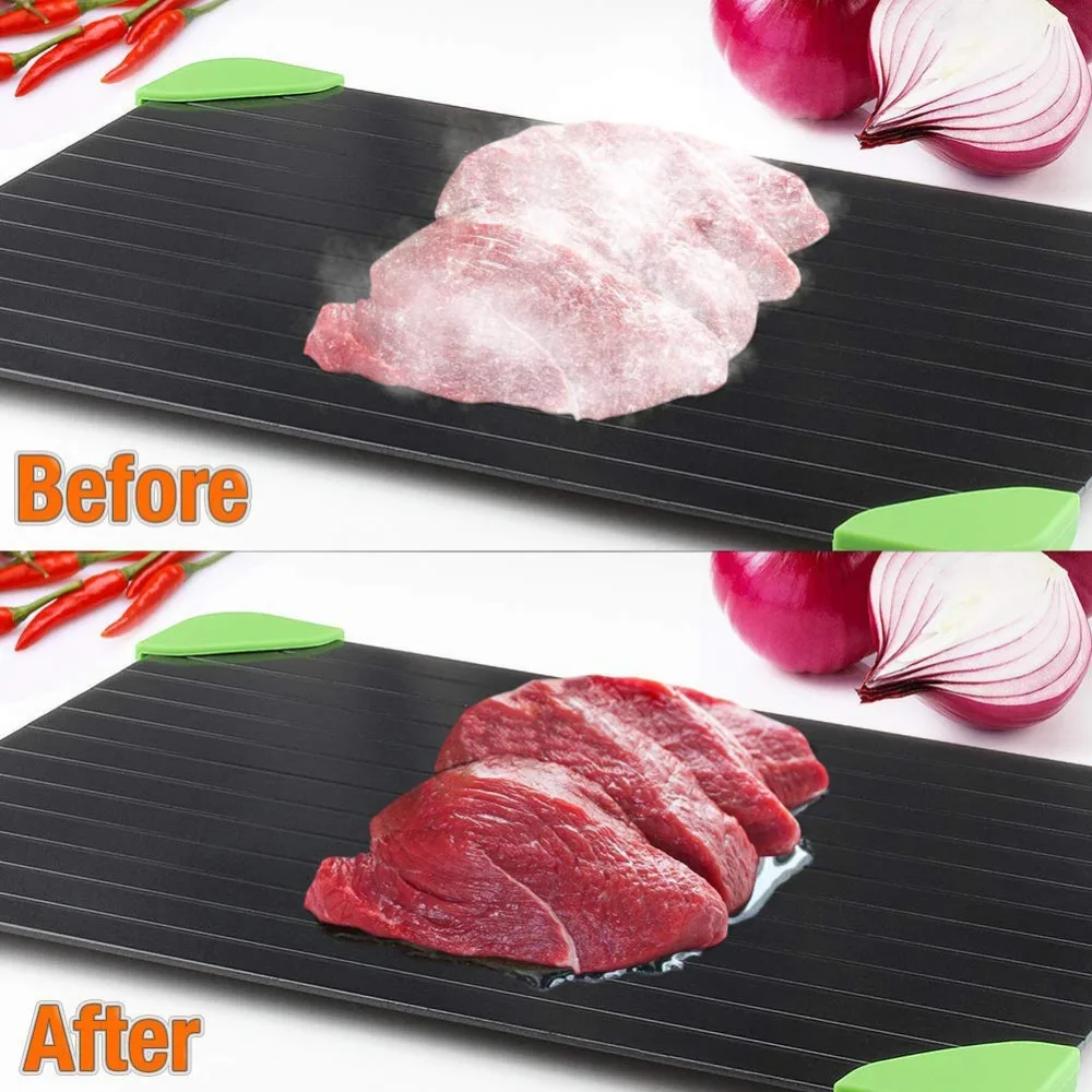 Metal Plate Fast Defrosting Tray Thaw Frozen Food Meat Fruit Quick Defrosting Plate Board Defrost Chopping Kitchen Gadget Tool