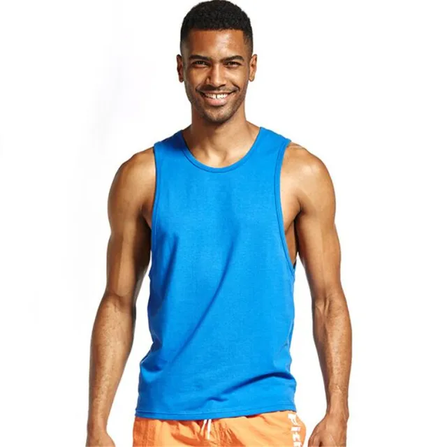 New Men's Cotton Tank Tops,Men's Low Cut Armholes O Neck Tank,Men's