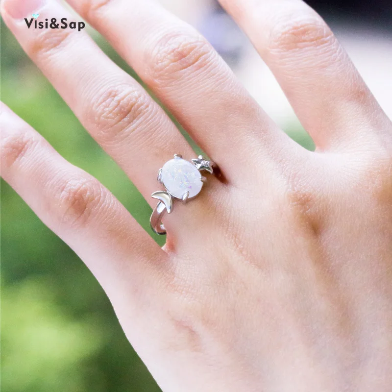 

Visap Star Moon Elliptic Australia Treasure Opals Ring Artificial Opal Rings for Women Cocktail Party Jewelry Dropshipping B1505