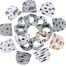 DreamShining/Детский комплект из 2 предметов: шапка+ шарф, унисекс, шапки с принтом животных для мальчиков и девочек, зимние детские шапки из хлопка, аксессуары для детей 0-3 лет