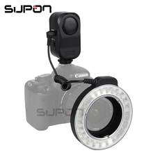 SUPON W48 200LM LED Flash Anular Macro Iluminación con Anillo Difusor 49mm/52mm/55mm/58mm/62mm/67mm para la Cámara de DSLR