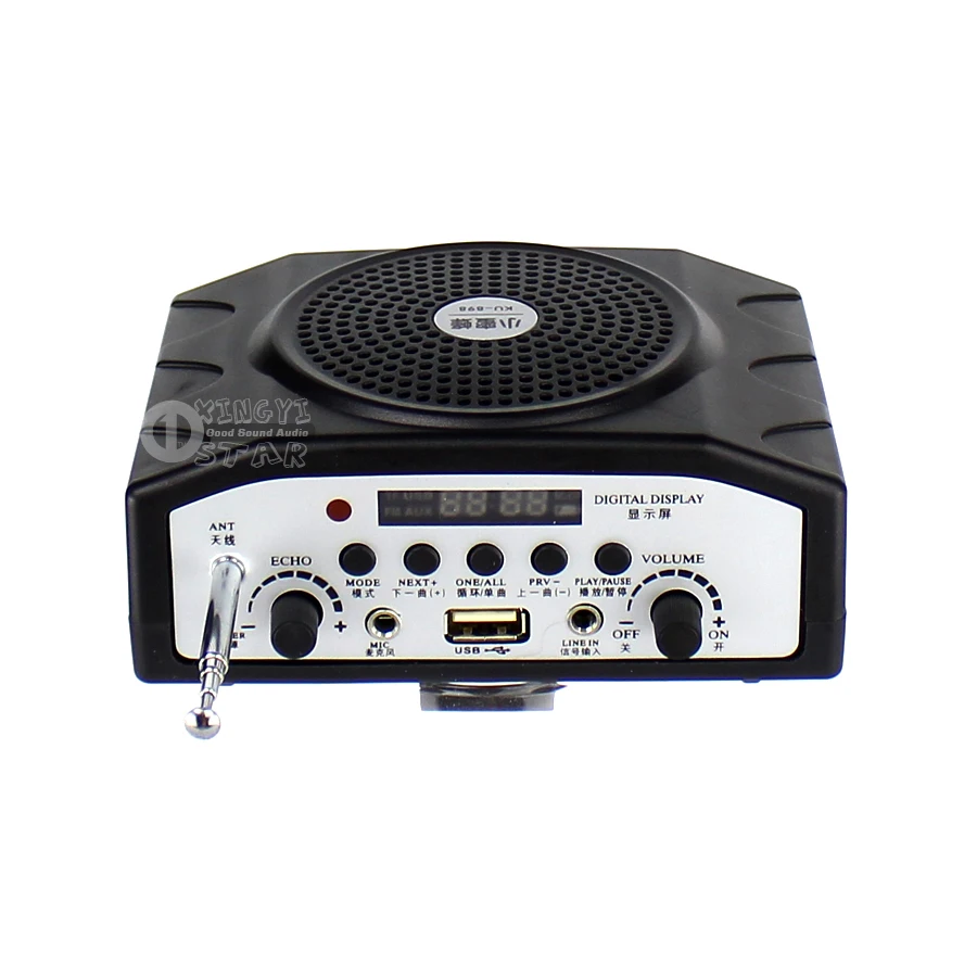 Уличный мегафон портативный мощный мини-усилитель динамиков USB TF карта радио FM MP3 музыкальный плеер громкий динамик и гарнитура микрофон