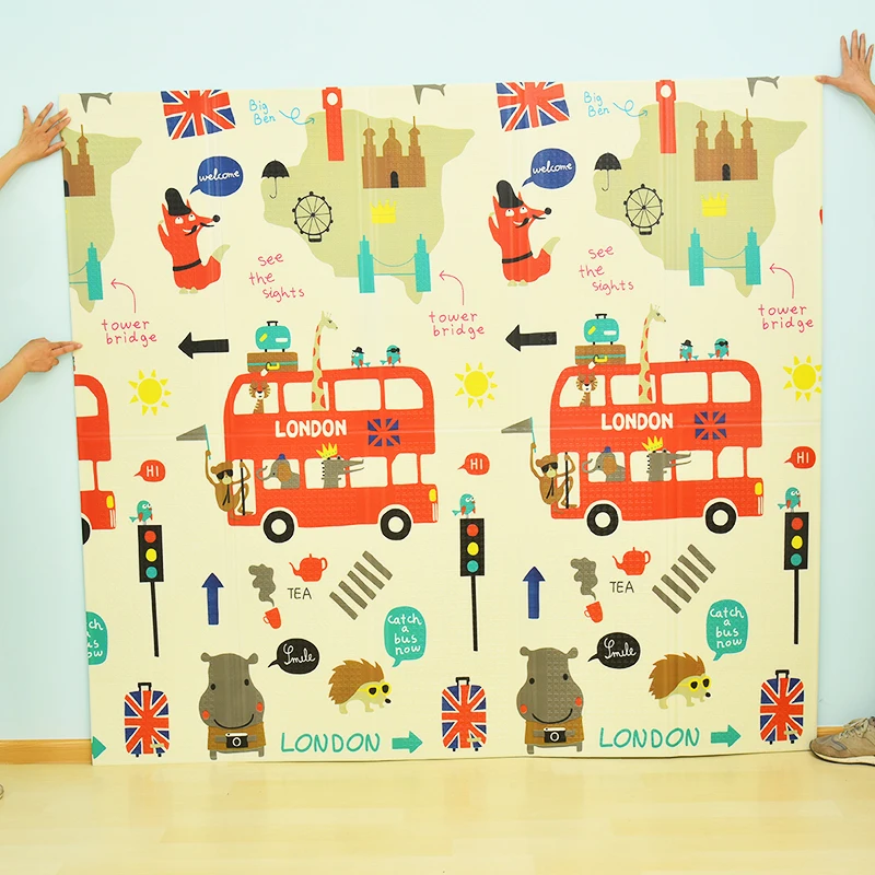 Infant Shining Reversible Baby Play Mat Cartoon Soft Mat Big Size 180*200*1CM Thickened Kids Rug Ga
