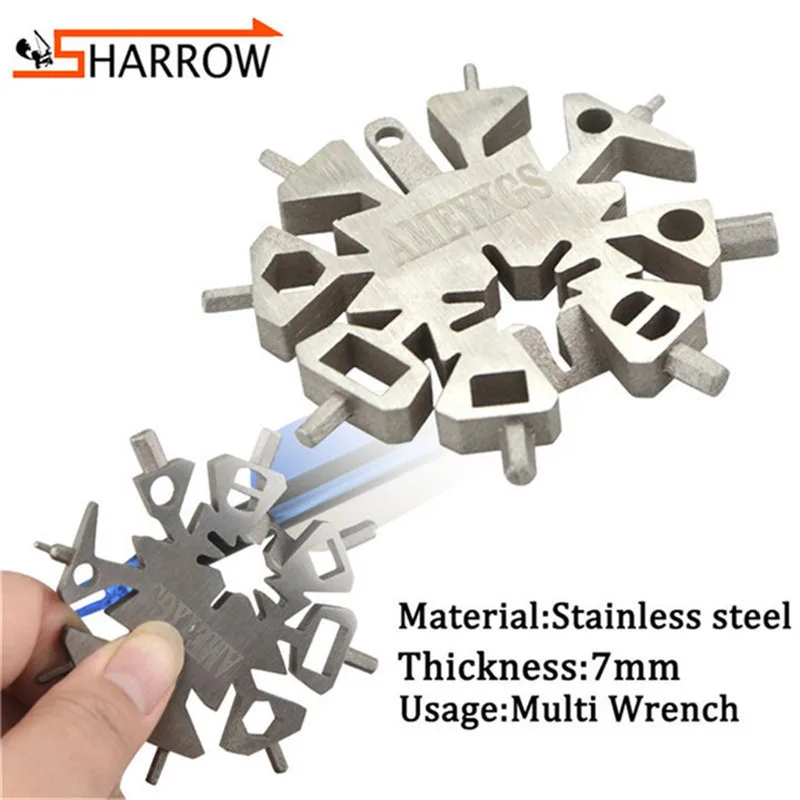 

1pc 21-In-1 Hex Wrench Arrow Tail Adjuster Tool Snowflake Multifunction Wrench For Outdoor Hunting Shooting Archery Accessories