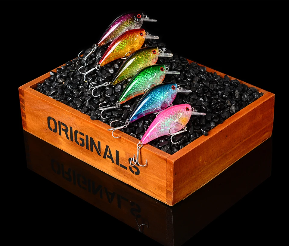 6 шт./партия сумашедшая рыбалка приманка 7 см-2,7" /10,5 г-0,37 унций Crankbait 6 цветов рыболовные снасти 6# ВКБ крючок рыболовные приманки