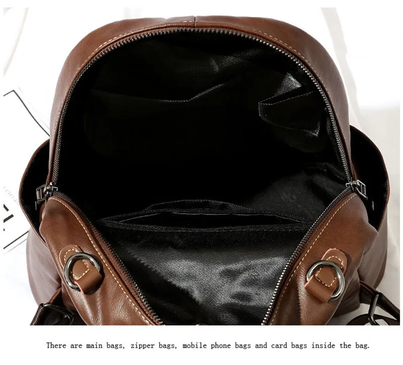 Tide Backpack female new soft leather Korean travel backpack casual fashion large capacity student bag