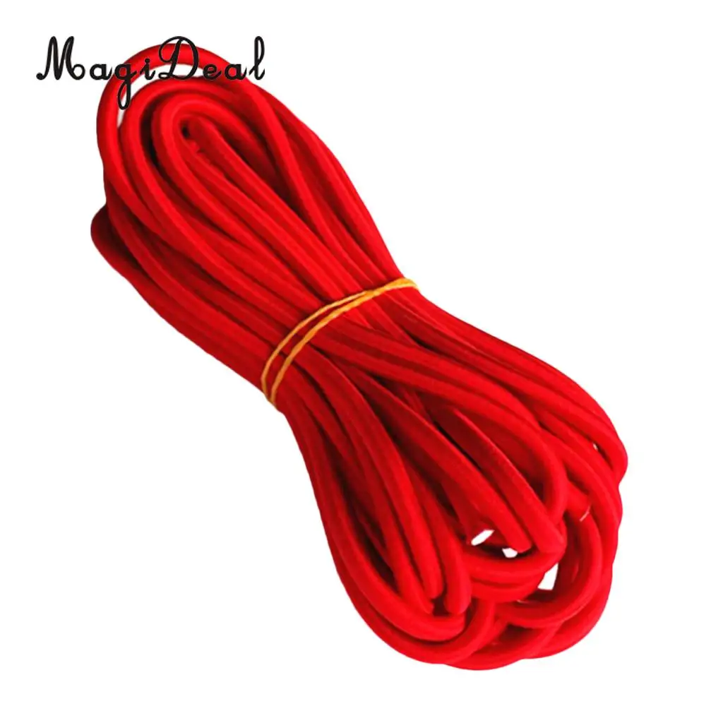 MagiDeal High Strength 5mm Red Elastic Rubber Bungee Rope Shock Cord Tie Down Boats Trailers for Boats Kayaks Canoe Surf Board