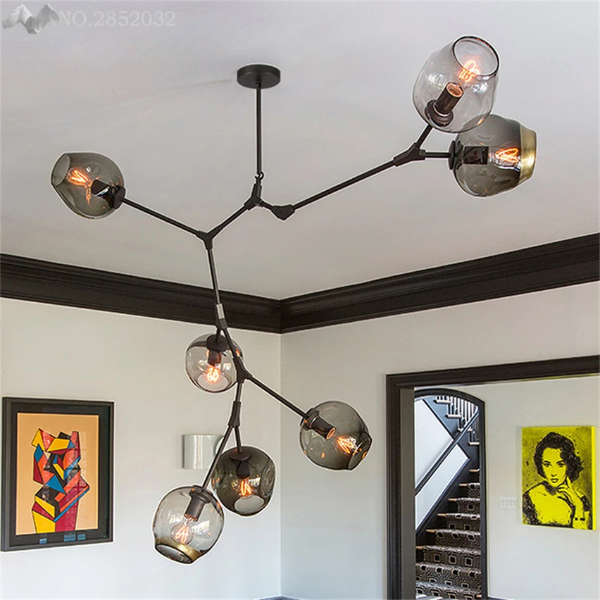 

Simple Art Glass Branch Hang lamps pendant lights led lights for home nordic pendant light fixtures loft style hanging lamp