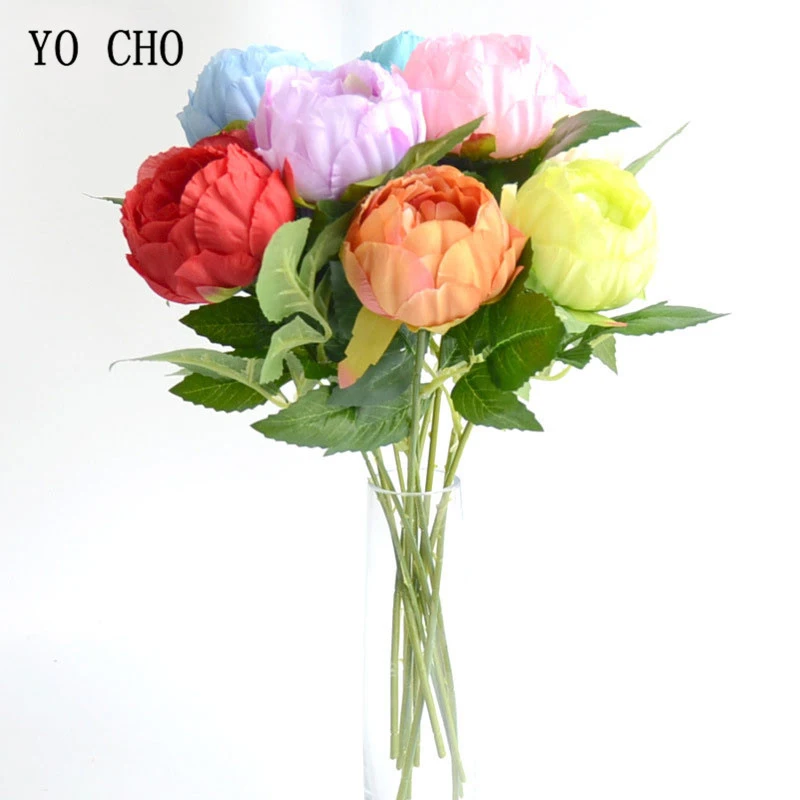 1 Head silk peony artificial flower wedding home decor (19)