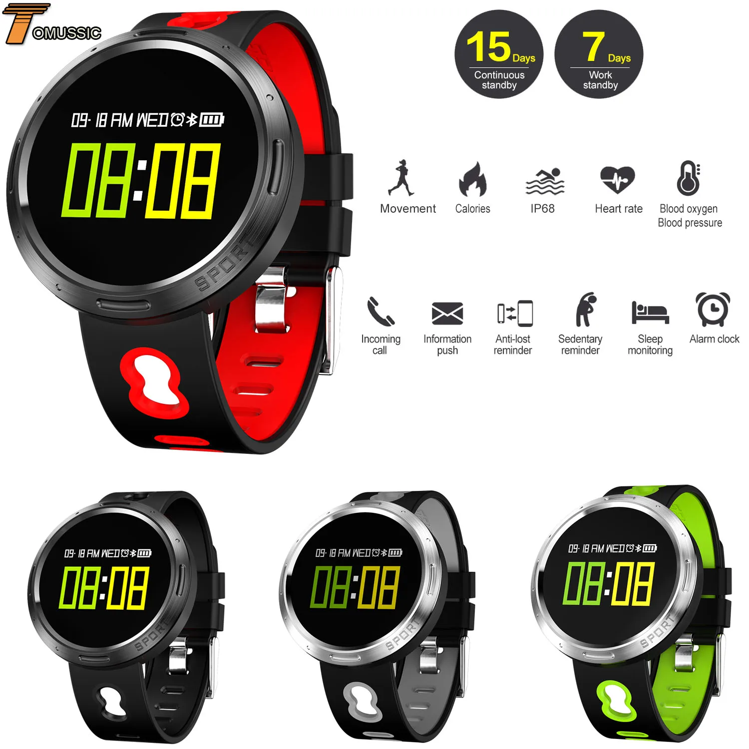 

X9 VO Smart Wristbands Color OLED Screen Waterproof Smart Bracelet Heart Rate Monitor Pedometer Fitness Blood Pressure Band