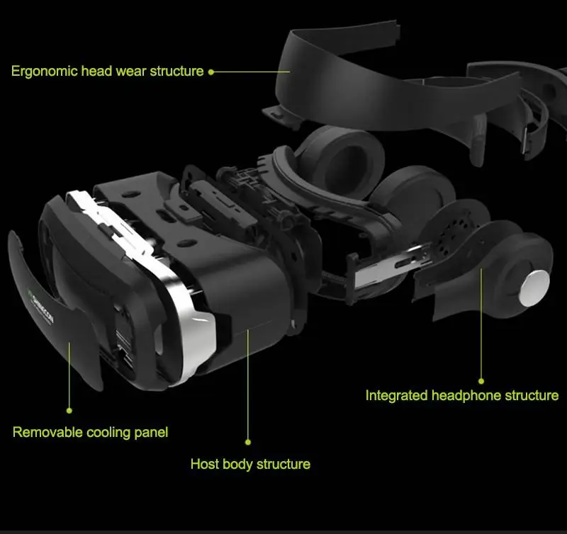 Новые 3D очки VR коробка с наушников виртуальной реальности 3D видео очки VR шлем для 4,5-6,0 дюймов iPhone /Android/фильмы