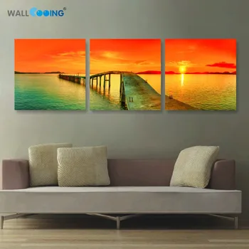 

3 panels canvas painting Modular pictures setting spray giuseppe seascape photography Picture Frames wall art deco image