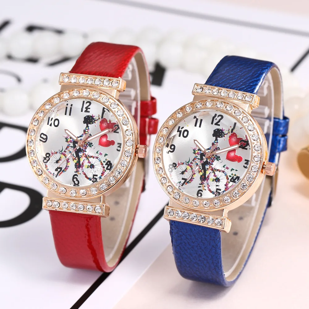 Buy 2018 New Girl Rhinestone Women Watch Cute Crystal