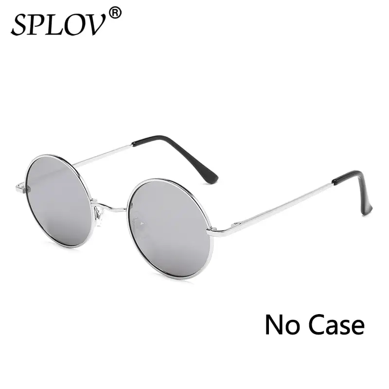 SPLOV Ретро стимпанк дизайнерские Круглые Металлические поляризованные солнцезащитные очки для мужчин и женщин маленькие винтажные линзы классические очки - Цвет линз: N7 Silver Mercury