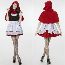 Más tamaño trajes de cosplay para adultos juegos de rol caperucita roja fancy dress mujeres de halloween y carnaval del partido atractivo del club traje