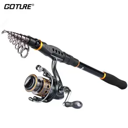 Goture Rod Combo GTV спиннинговая Катушка 2000-4000 серия меч Удочка 2,1 м/2,4 м/2,7 м/3,0 м/3,6 м Телескопический комплект Удочек