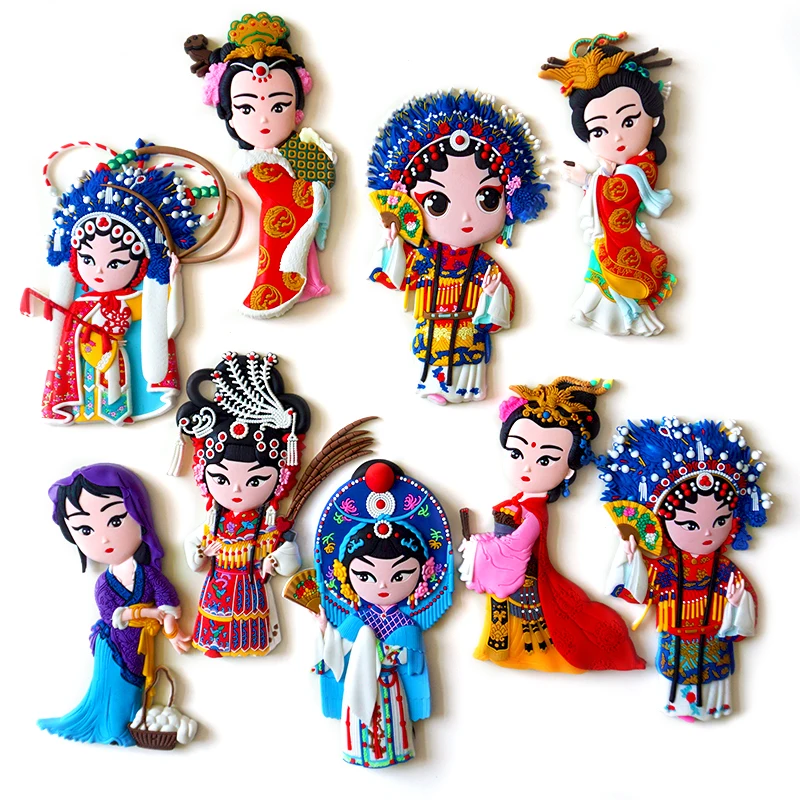 

Beijing Opera Character Creative Refrigerator Stickers Chinese Style Home Decoration Features Gift Refrigerator Stickers