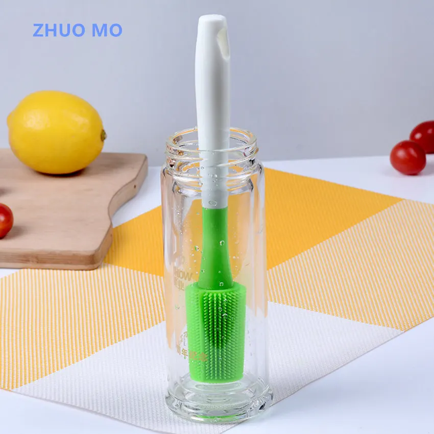 Silicone Brush Long handled Cup mug Cleaning Brush bottle Baby milk
