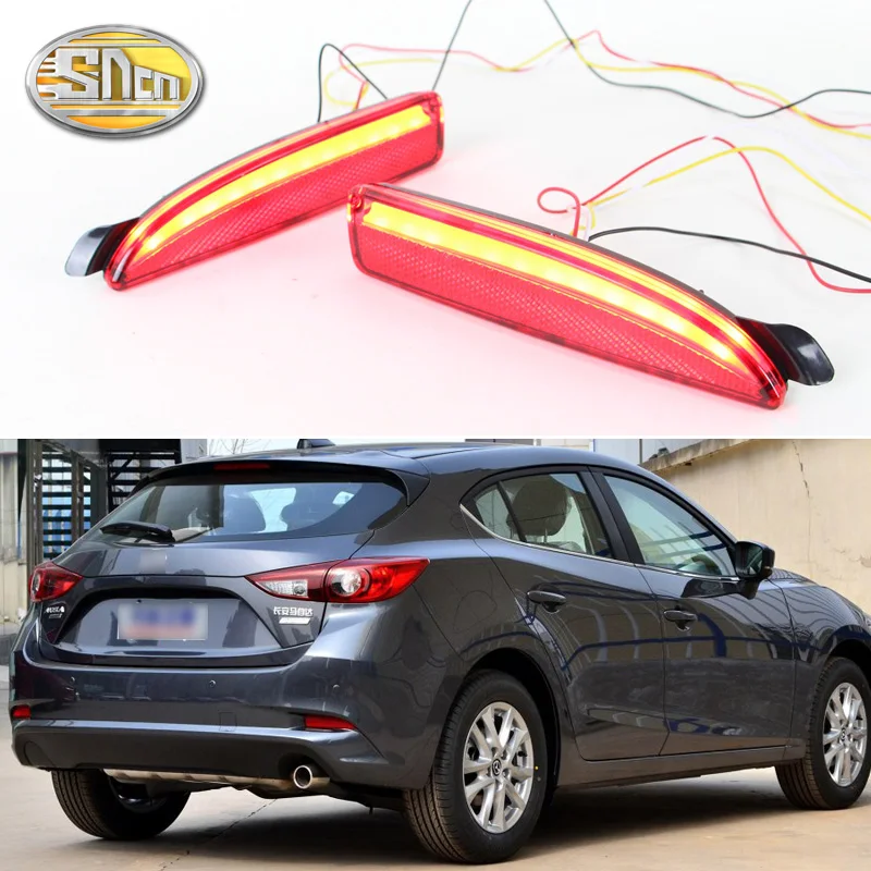 

2Pcs Rear Bumper Reflector LED Tail Stop Braking + Driving + Turn Signal Light For Mazda 2 5 6 Mazda3 BK BM 4D(CA240)